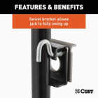 CURT 10 In. 2000 Lb. Bracket-Mount Swivel Jack with Side Handle Image 2