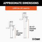 CURT 10 In. 2000 Lb. Bracket-Mount Swivel Jack with Side Handle Image 1