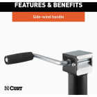 CURT 2000 Lb. Pipe-Mount Swivel Jack with Side Handle, 15 In. Travel Image 4