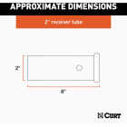 CURT 2 In. x 6 In. Weld-On Raw Steel Trailer Hitch Receiver Tube Image 2