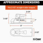 Curt 1-7/8 In. Zinc Posi-Lock Straight-Tongue Trailer Coupler, 2-1/2 In. Channel, 2,000 Lb. Strength Image 2