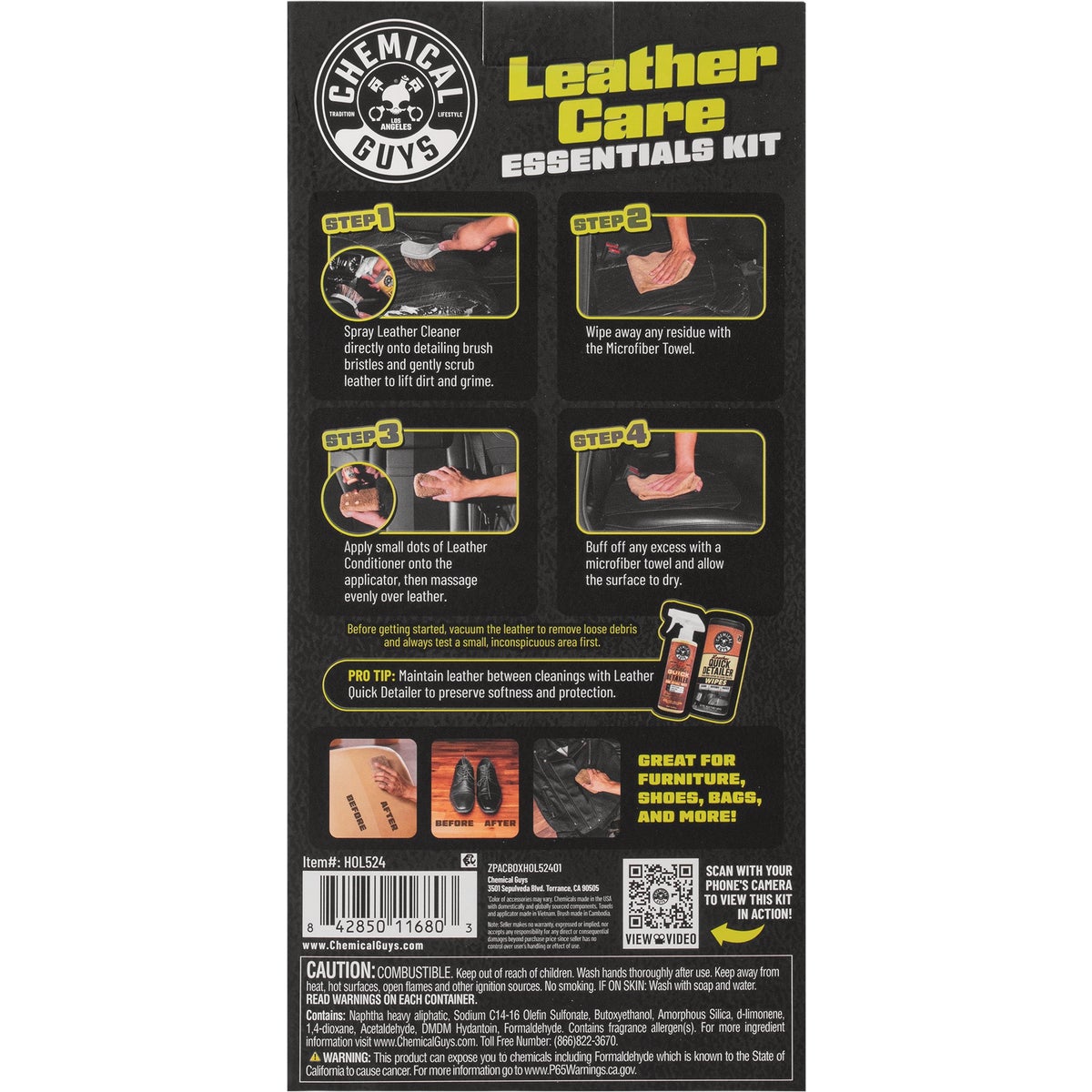 Chemical Guys Leather Care Essentials Kit (6-Piece) Image 2