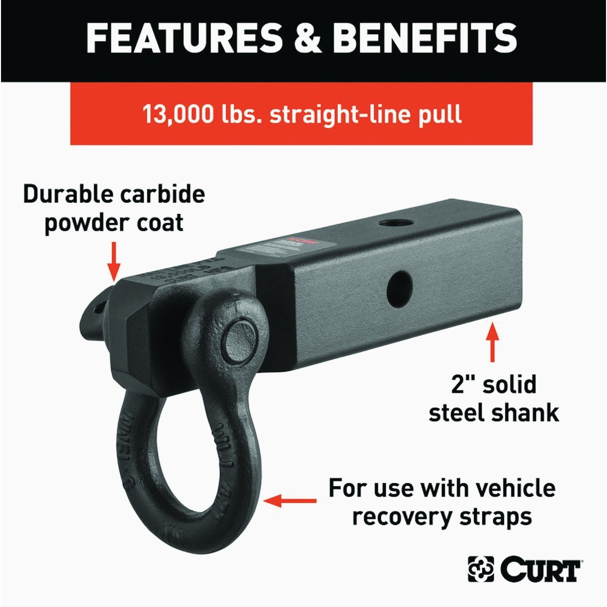 Curt D-Ring Shackle Mount Trailer Hitch, 13,000 Lb. Capacity Image 6