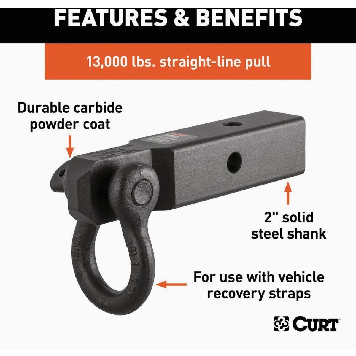 Curt D-Ring Shackle Mount Trailer Hitch, 13,000 Lb. Capacity Image 5