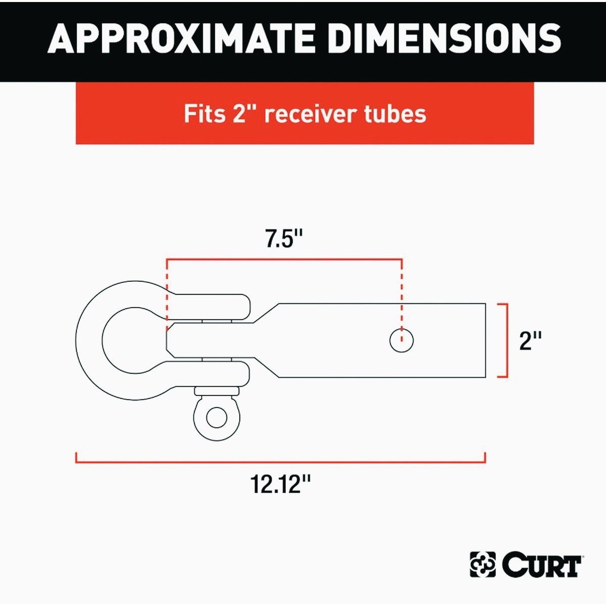 Curt D-Ring Shackle Mount Trailer Hitch, 13,000 Lb. Capacity Image 2