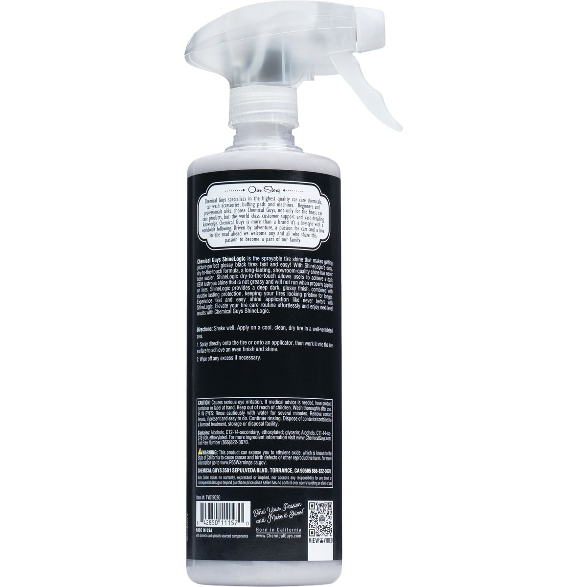 Chemical Guys ShineLogic 20 Oz. High-Gloss Spray Tire Shine Image 2