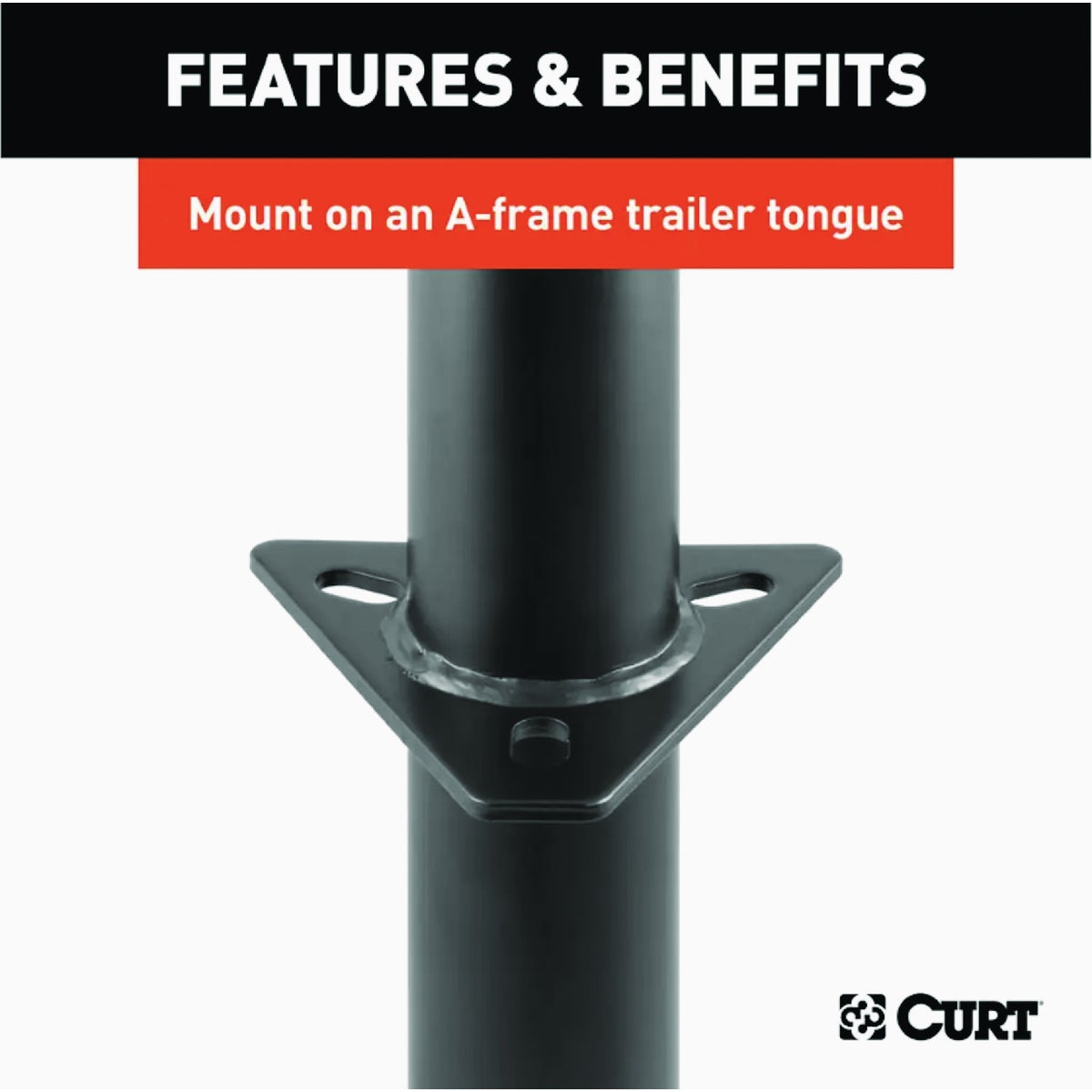 Curt 2000 Lb. A-Frame Jack With Side Handle, 14-1/2 In. Travel Image 4