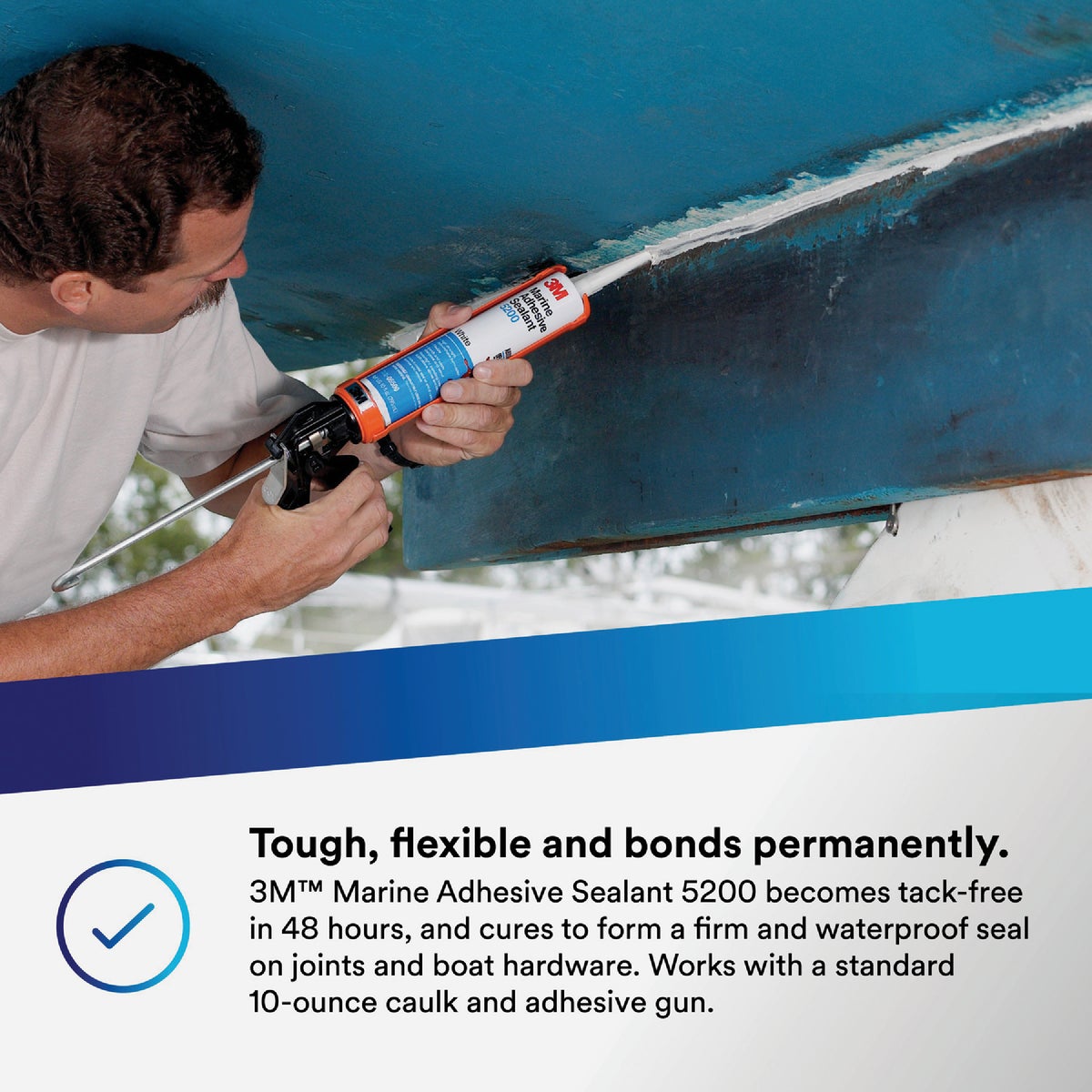 3M 1 Oz. White Marine Adhesive Sealant 5200 Image 4
