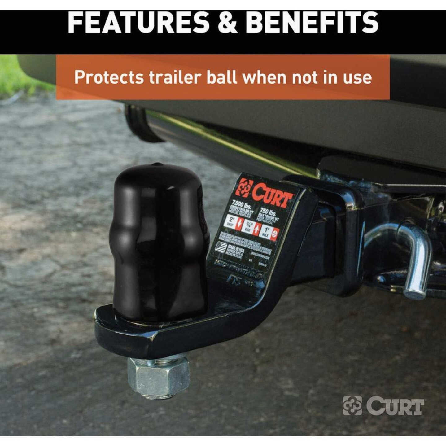 CURT 1-7/8 In. & 2 In. Trailer Ball Cover Image 4