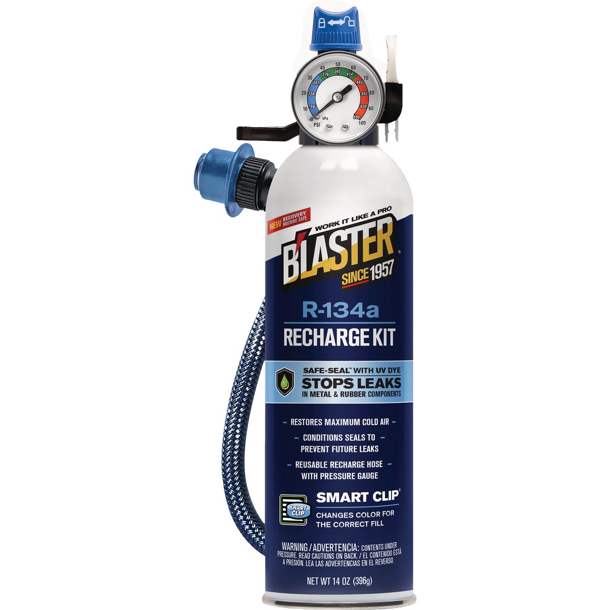 Blaster 14 Oz. R134A Recharge Kit with Safe Seal & Gauge