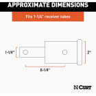 CURT 1-1/4 In. to 2 In. 6-1/4-In. Extension Trailer Hitch Receiver Adapter, 350 lbs Image 2