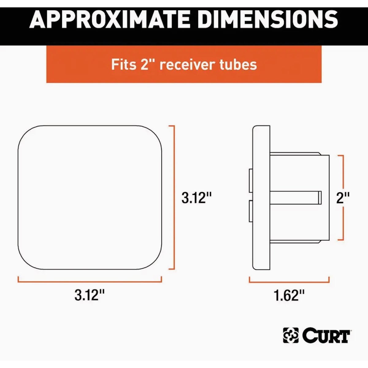 CURT 2 In. Rubber Hitch Tube Cover Image 2