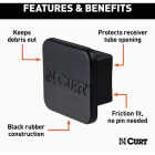CURT 2 In. Rubber Hitch Tube Cover Image 3