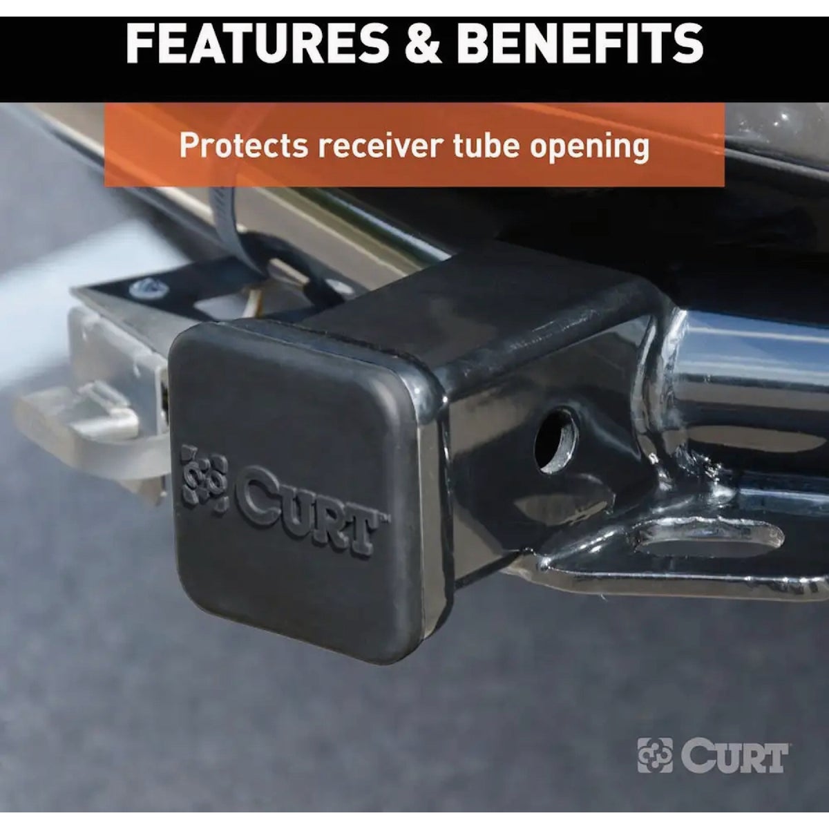 CURT 2 In. Rubber Hitch Tube Cover Image 4