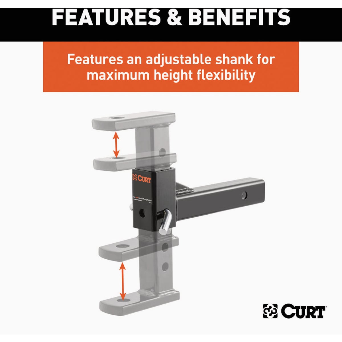 CURT 2 In. Adjustable Ball Mount Image 3
