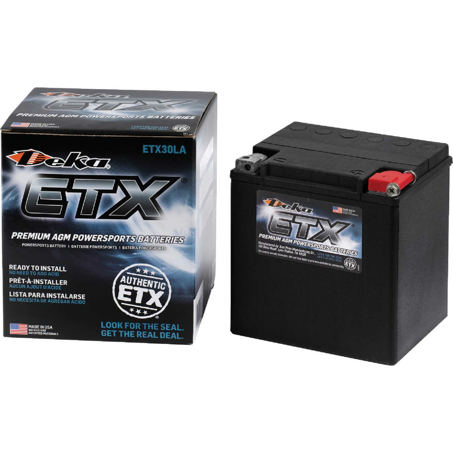 Deka 12V 400 CCA ETX30LA AGM Powersport Battery Image 3