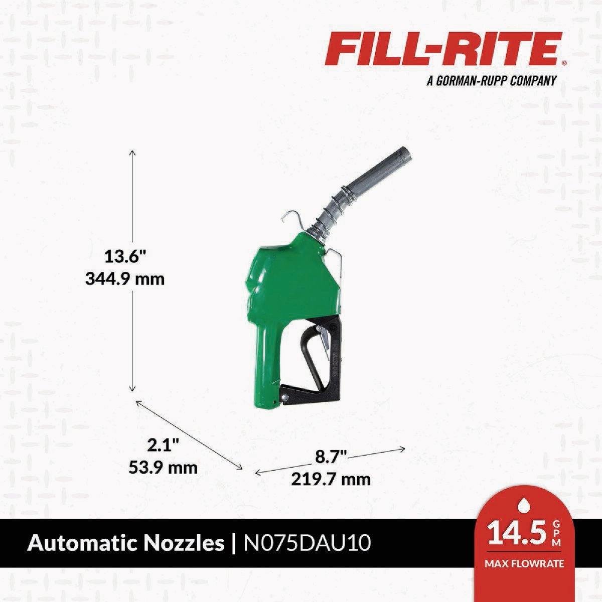 Fill-Rite 3/4 In. Green Automatic Diesel Spout Nozzle Image 4