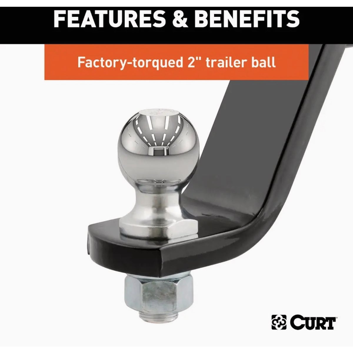 CURT  6 In. Drop 2 In. Shank Loaded Ball Mount with 2 In. Ball, 7500 Lb. Capacity Image 5