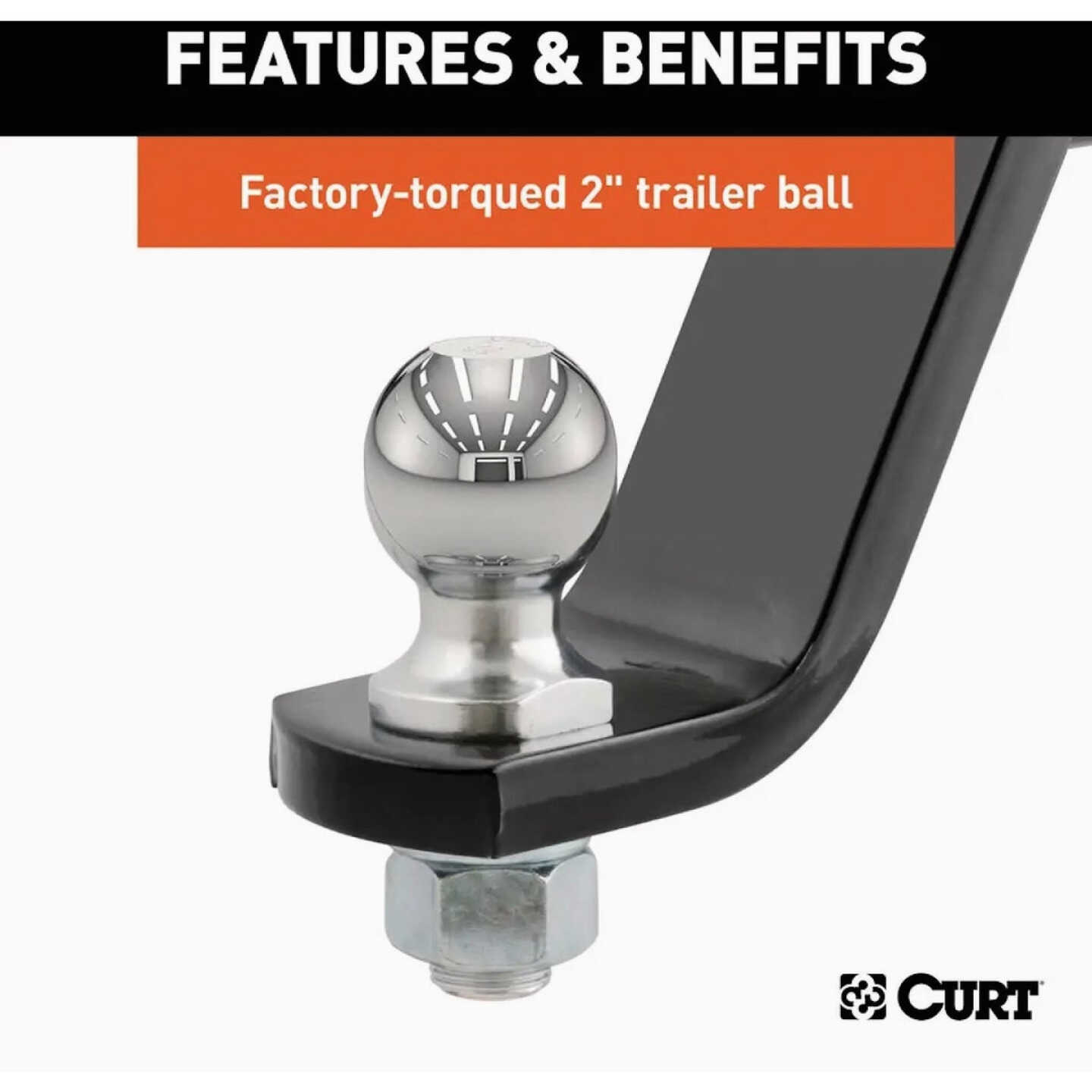 CURT 6 In. Drop 2 In. Shank Loaded Ball Mount with 2 In. Ball, 7500 Lb. Capacity Image 5