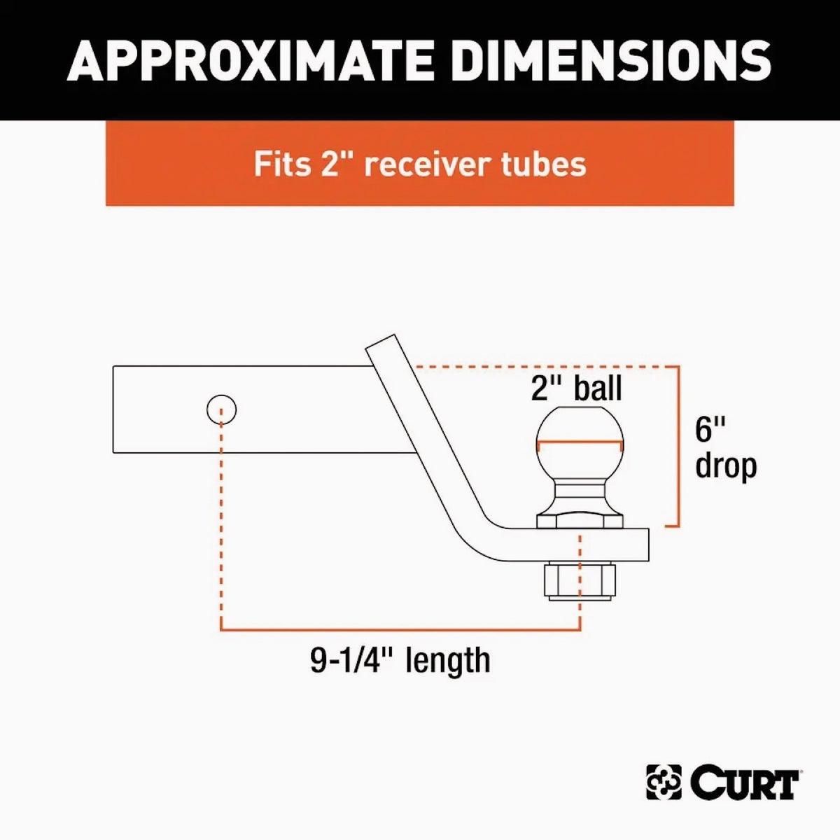 CURT  6 In. Drop 2 In. Shank Loaded Ball Mount with 2 In. Ball, 7500 Lb. Capacity Image 2
