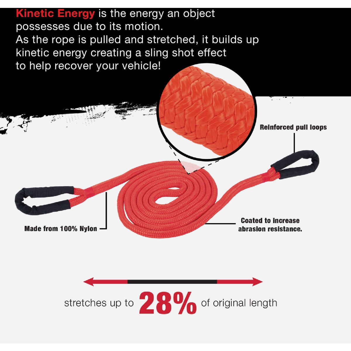 Erickson 7/8 In. x 20 Ft. 22,020 Lb. Kinetic Recovery Rope Image 2