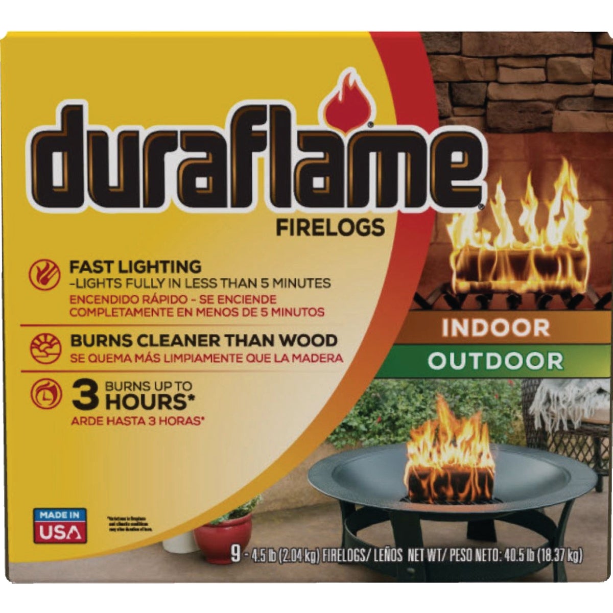 Duraflame 9/4.5lb Indoor/Outdoor Firelogs
