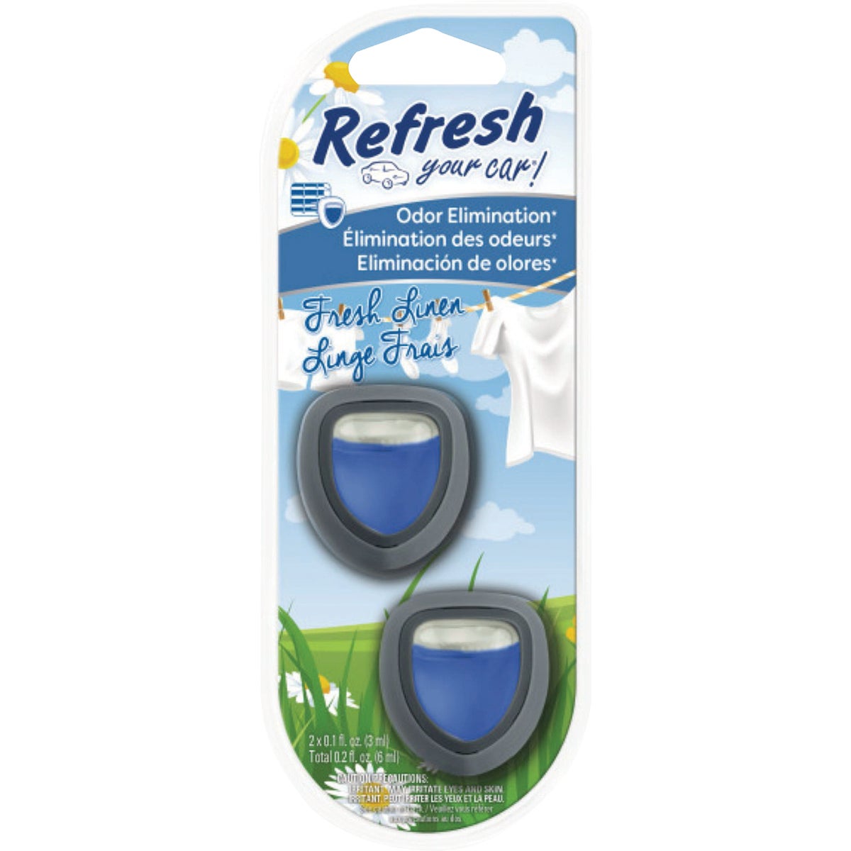 Refresh Your Car Diffuser Air Freshener, Fresh Linen (2-Pack)