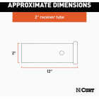 CURT 2 In. x 12 In. Weld-On Raw Steel Trailer Hitch Receiver Tube Image 2