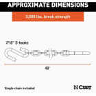 Curt 48 In. 5000 Lb. Capacity Trailer Safety Chain with 7/16 In. S-Hooks Image 4
