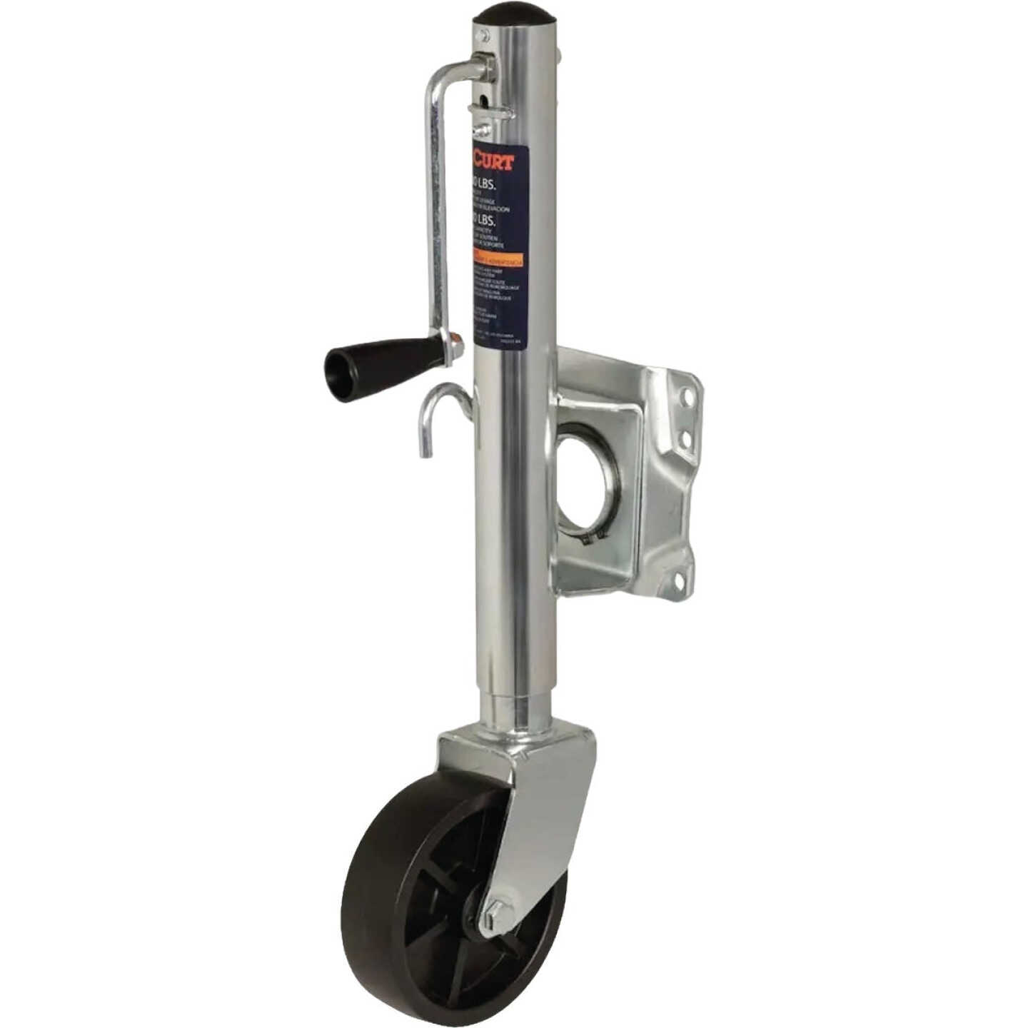 CURT 10 In. 1000 Lb. Marine Trailer Jack with 6 In. Wheel Image 1