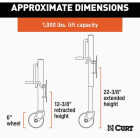 CURT 10 In. 1000 Lb. Marine Trailer Jack with 6 In. Wheel Image 2