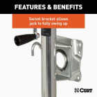 CURT 10 In. 1000 Lb. Marine Trailer Jack with 6 In. Wheel Image 6