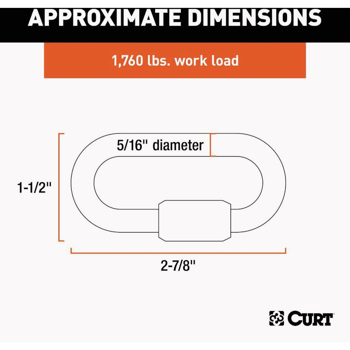 CURT 5/16 In. Quick Link (2-Pack) Image 2
