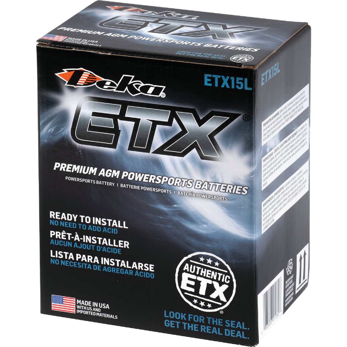 Deka 12V 220 CCA ETX15L AGM Powersport Battery Image 5