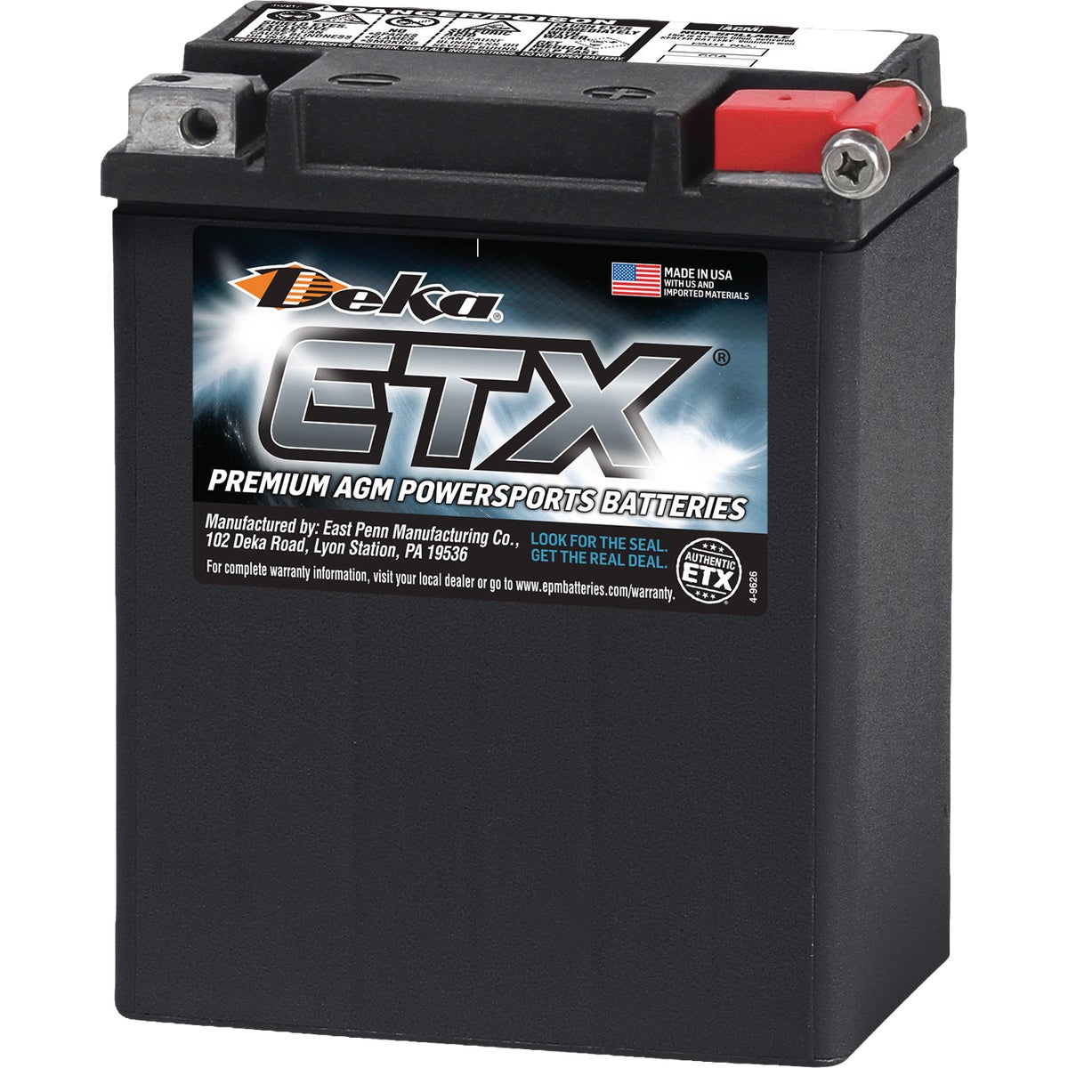 Deka 12V 220 CCA ETX15L AGM Powersport Battery