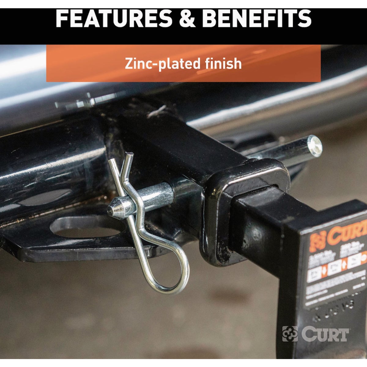 CURT 1/2 In. Hitch Pin with 5/8 In. Adapter Image 3