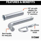 CURT 1/2 In. Hitch Pin with 5/8 In. Adapter Image 6