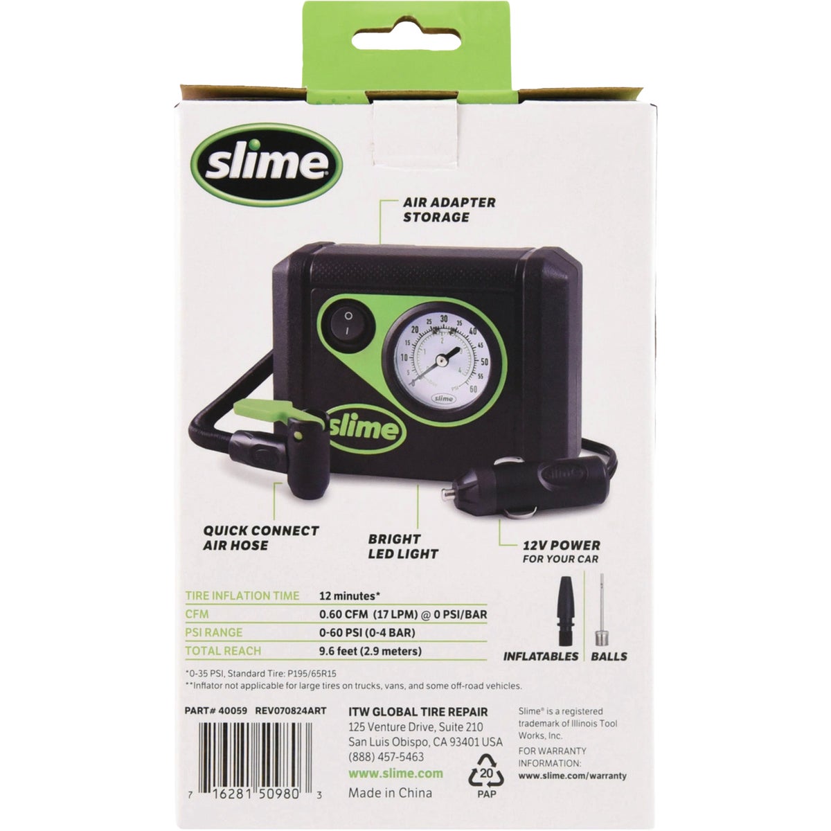 Slime Tire Inflator Jr. with Light Image 3