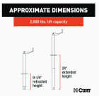 Curt 2000 Lb. A-Frame Jack With Top Handle, 15 In. Travel Image 3