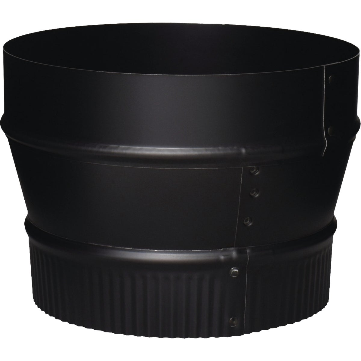 Imperial 5 In. x 4 In. 24ga Small Crimp End Black Stove Pipe Flue Reducer