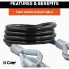 CURT 43-7/8 In. x 3500 Lb. Safety Cables with Two Snap Hooks (2-Pack) Image 4