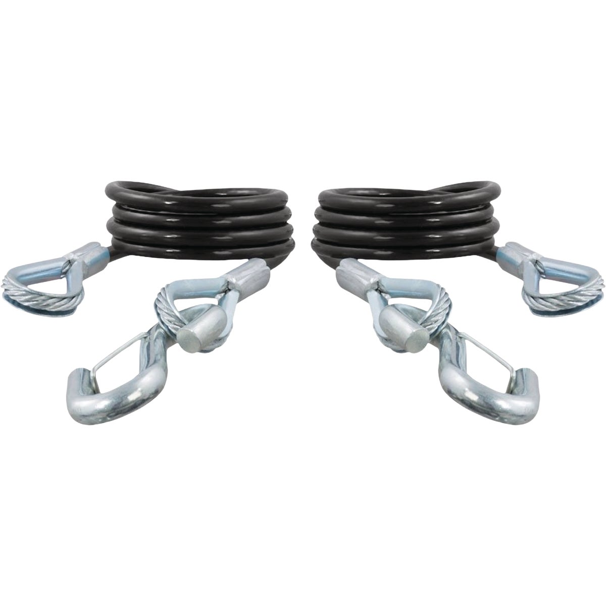 CURT 43-7/8 In. x 3500 Lb. Safety Cables with Two Snap Hooks (2-Pack)
