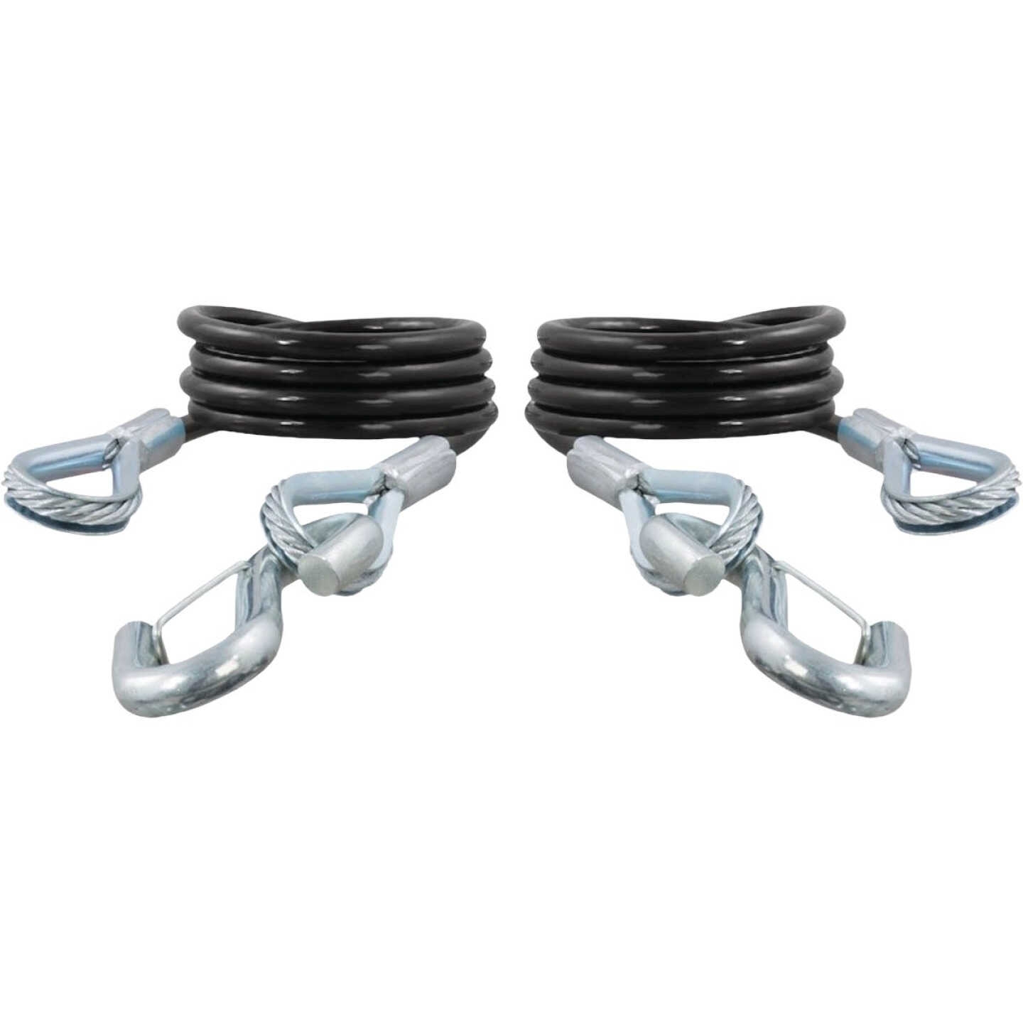 CURT 43-7/8 In. x 3500 Lb. Safety Cables with Two Snap Hooks (2-Pack) Image 1