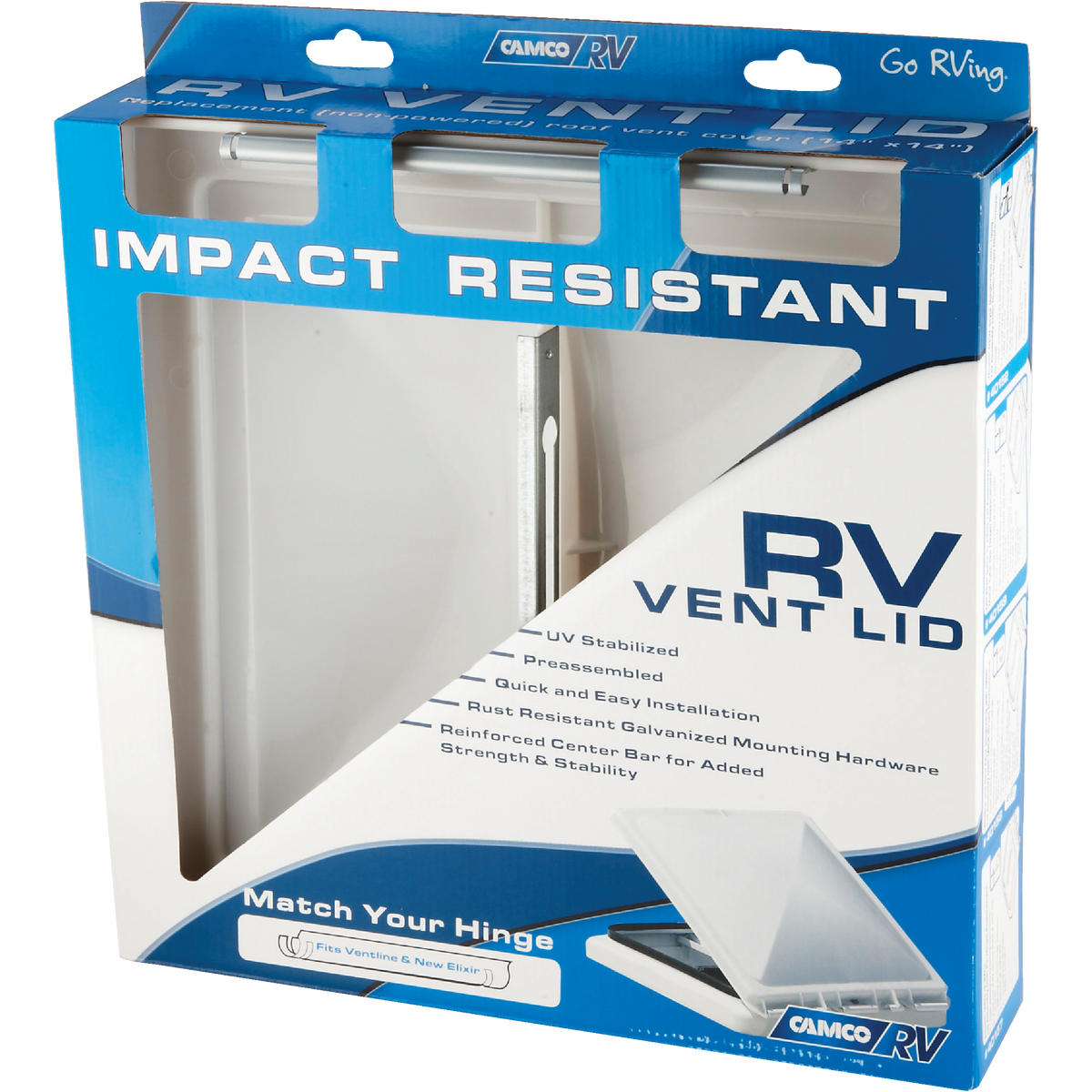 Camco 14 In. x 14 In. Poly Impact-resistant RV Vent Lid Image 3