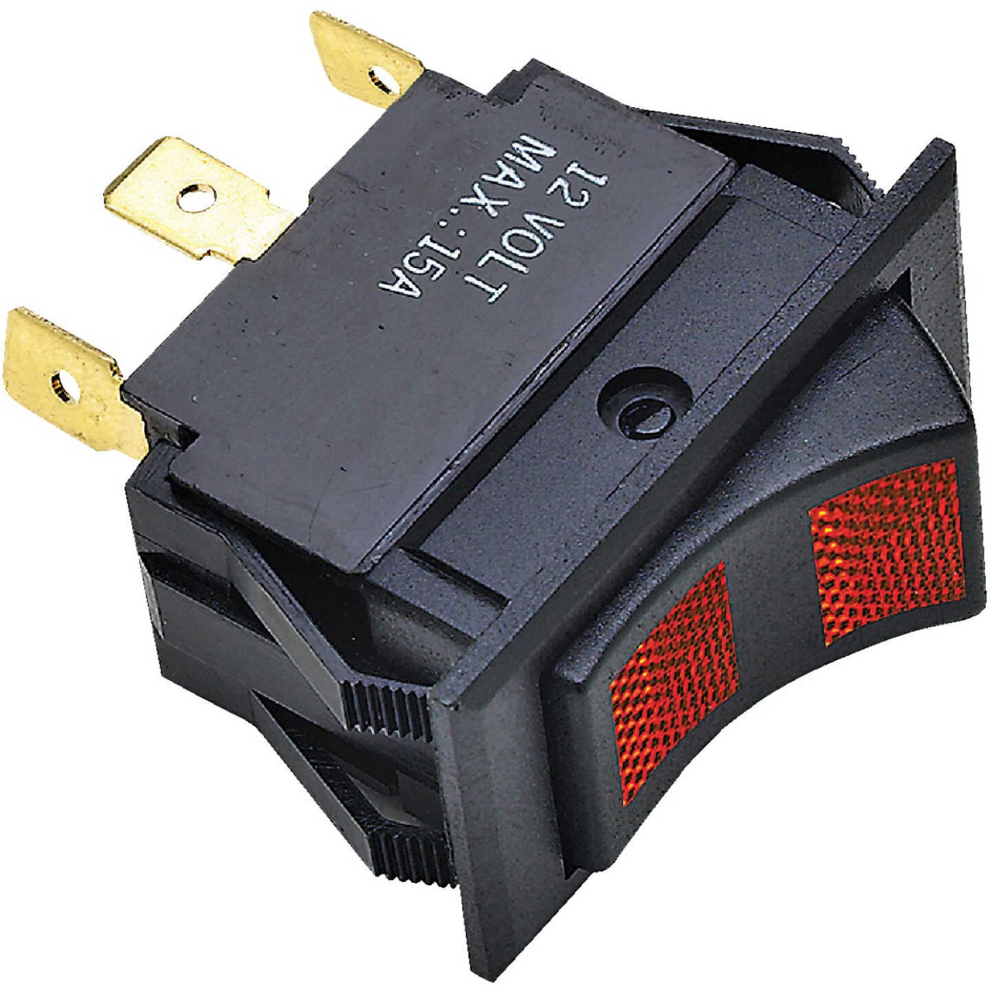 Seachoice 15A 12V Black Rocker Switch, On (Red)/Off/On (Red) Image 1