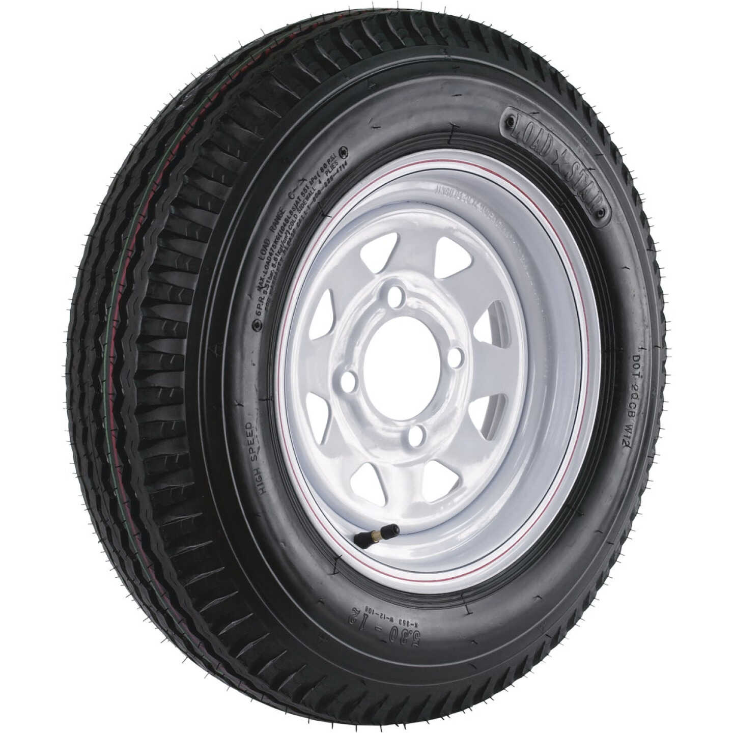 Kenda Loadstar Tire/Wheel Assembly 5.30-12 LRC Bias 4 Hole Assembly Image 1