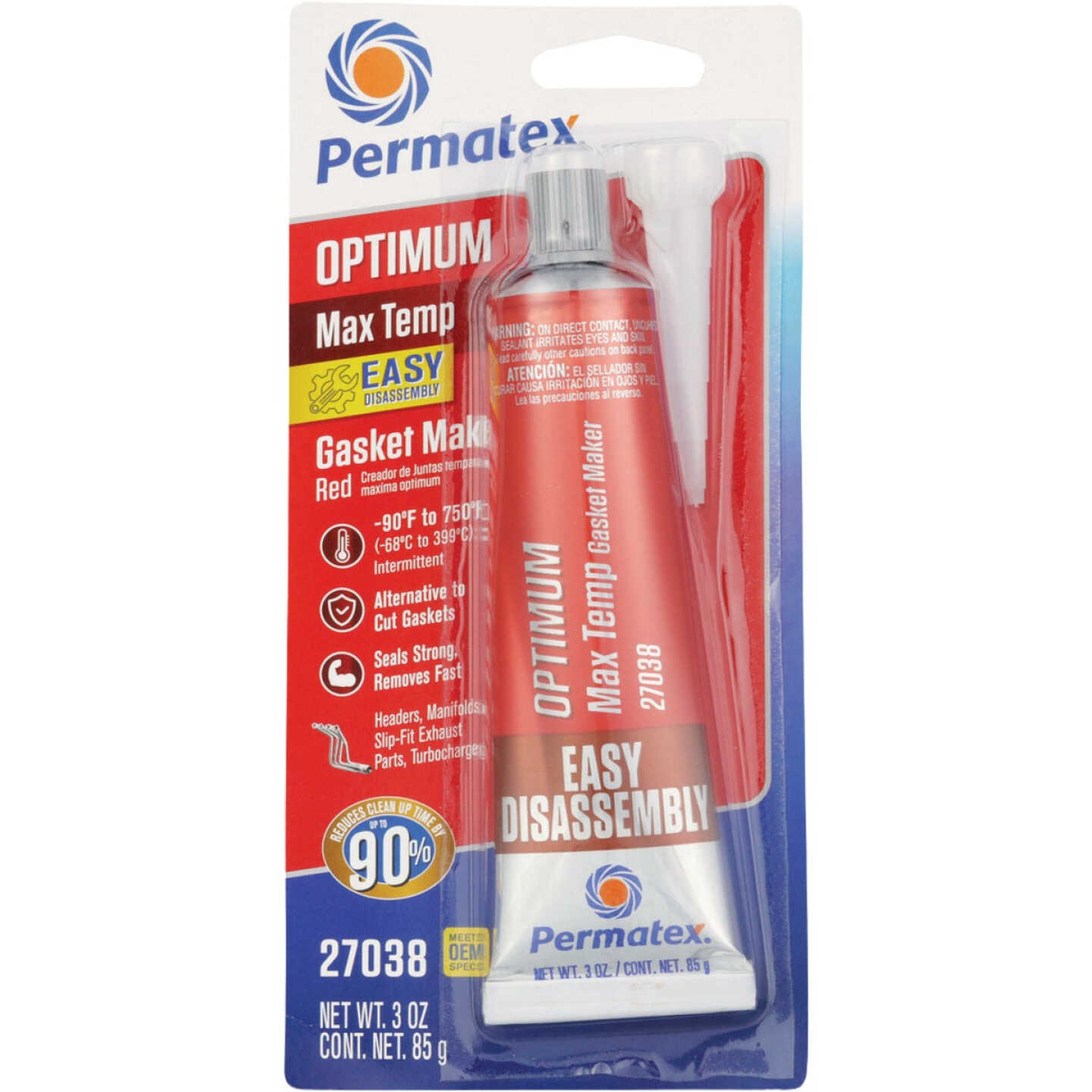 Permatex 3.35 Oz. Red Optimum Max Temperature Gasket Maker Image 2