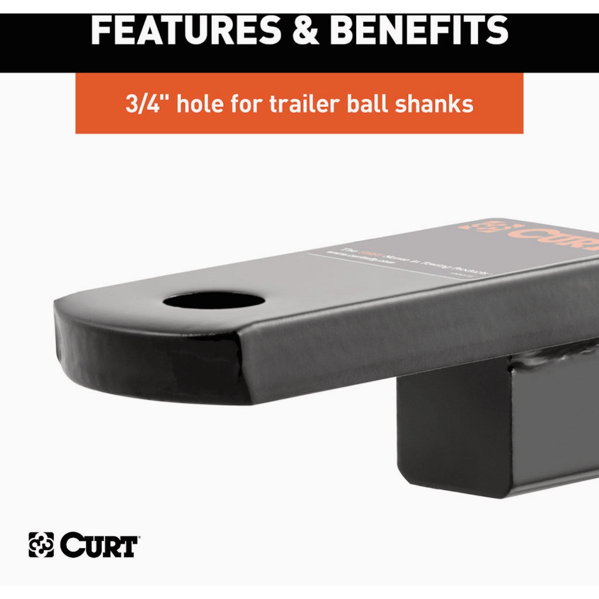 CURT 3500 Lb. 1-1/4 In. Drop 3/8 In. Rise 3/4 In. Hole Class 2 Trailer Hitch Ball Mount fits 1-1/4 In. Receiver Image 3