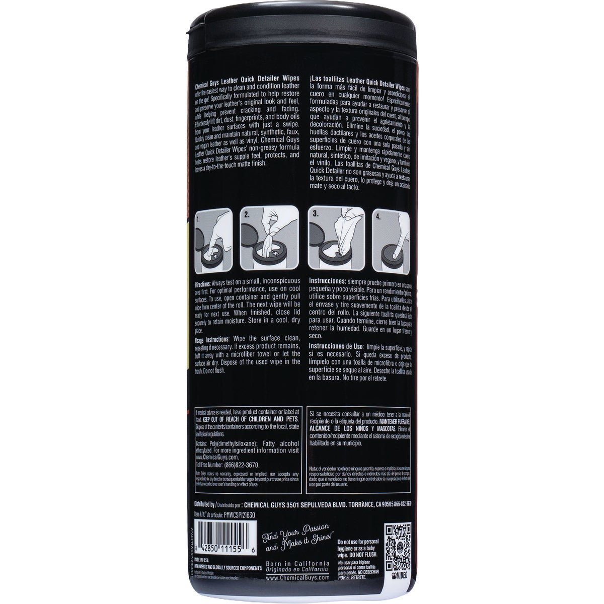 Chemical Guys Leather Quick Detailer Wipes (30-Count) Image 2