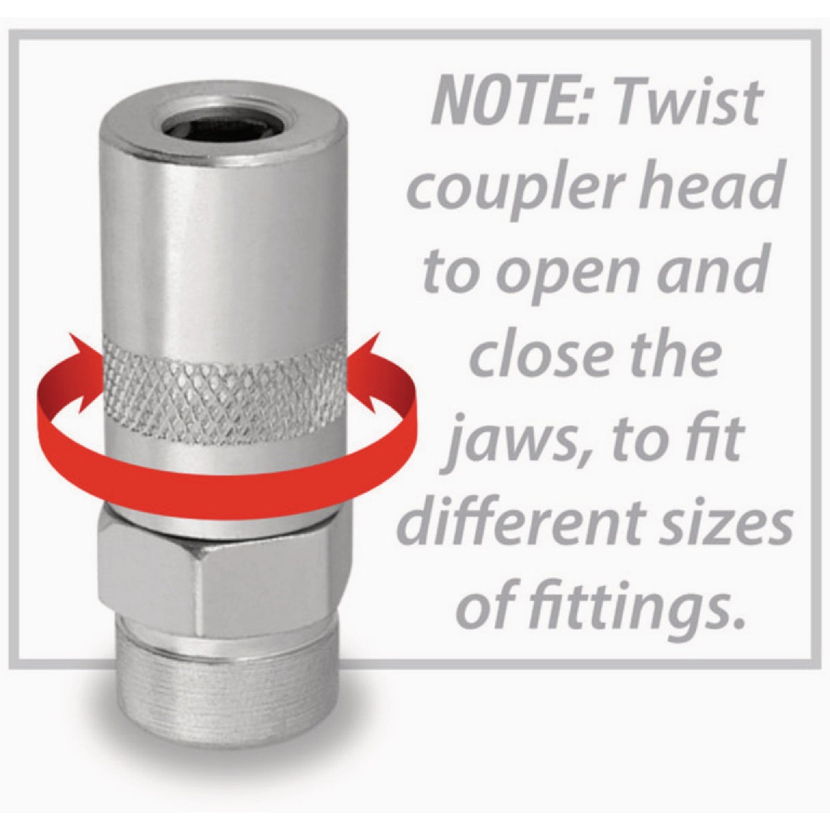 Performance Tool Heavy-Duty Grease Gun Coupler Image 2